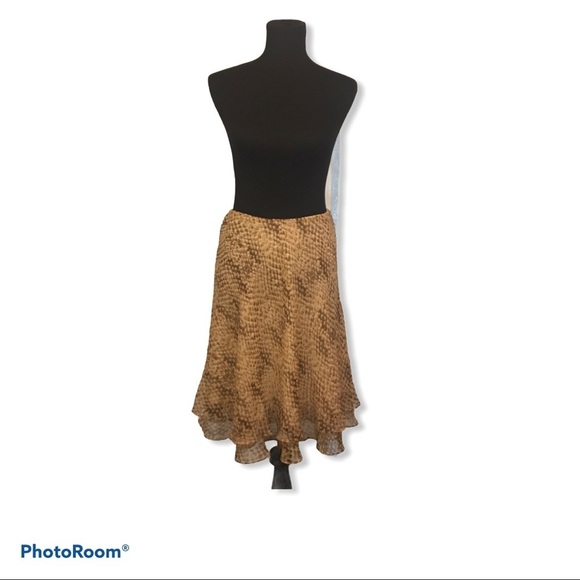 Vintage LRL 90s Swing Skirt Snake Print Petite S - Picture 2 of 9